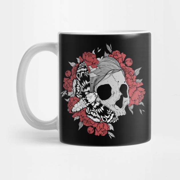 Rose floral skull female by Jess Adams